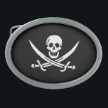 Pirate Flag of Calico Jack Oval Belt Buckle<br><div class="desc">Pirate Flag of Calico Jack Belt Buckle</div>