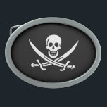 Pirate Flag of Calico Jack Oval Belt Buckle<br><div class="desc">Pirate Flag of Calico Jack Belt Buckle</div>