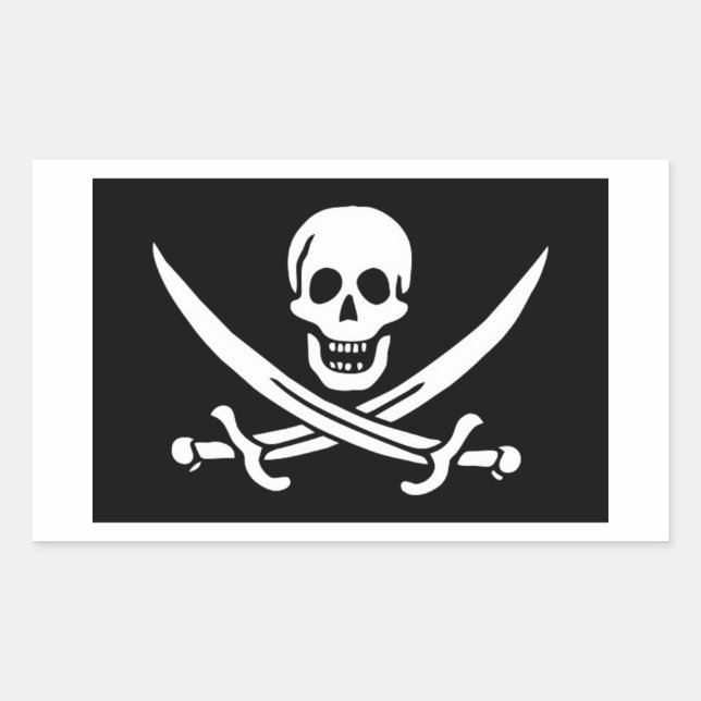 Pirate Flag Rectangular Sticker (Front)
