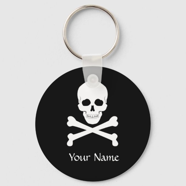 Pirate Flag Skull and Crossbones Jolly Roger Key Ring (Front)