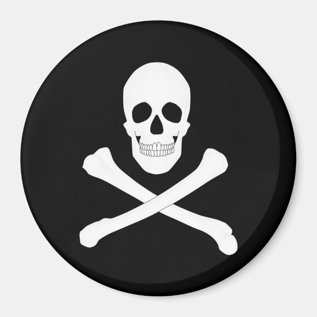 Pirate Flag (Skull and Crossbones) (Jolly Roger) Magnet (Front)