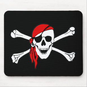 Pirate Flag Skull and Crossbones Jolly Roger Mouse Mat