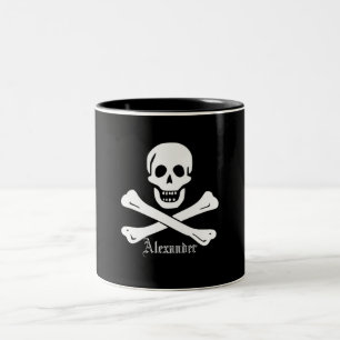 Pirate Flag Skull and Crossbones Jolly Roger Two-Tone Coffee Mug