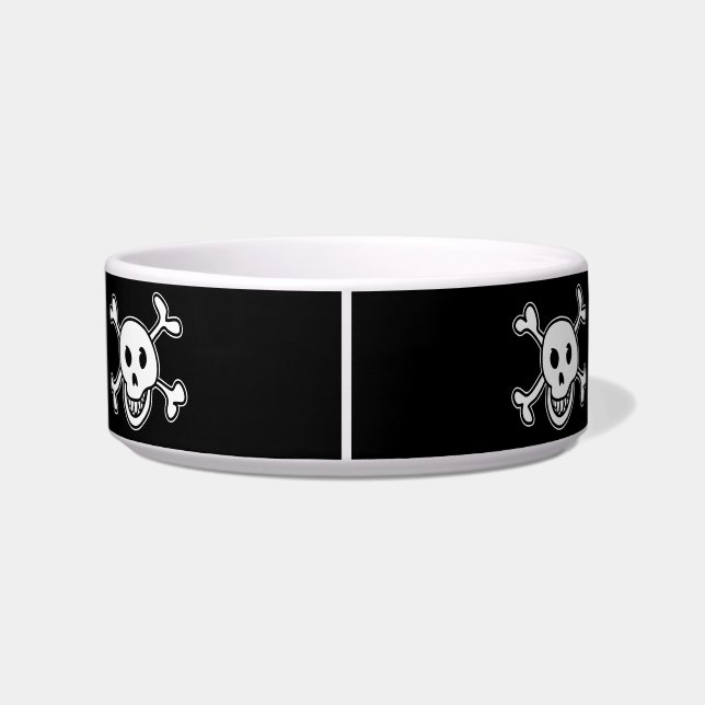 Pirate flag skull and crossbones pet bowl (Back)