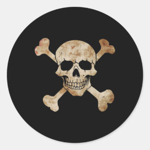 Pirate Flag Skull And Crossbones Skeleton Graphic Classic Round Sticker