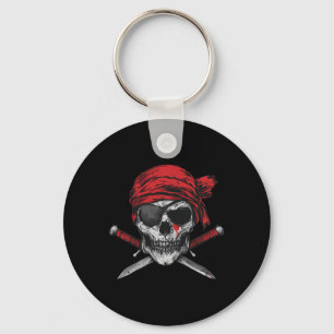 Pirate Flag Skull And Crossbones Skeleton Graphic Key Ring