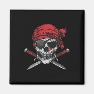 Pirate Flag Skull And Crossbones Skeleton Graphic Magnet