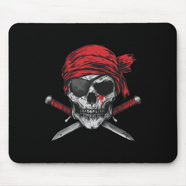 Pirate Flag Skull And Crossbones Skeleton Graphic  Mouse Mat (Front)
