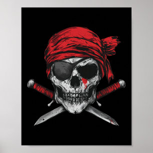 Pirate Flag Skull And Crossbones Skeleton Graphic Poster