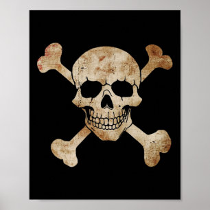 Pirate Flag Skull And Crossbones Skeleton Graphic Poster