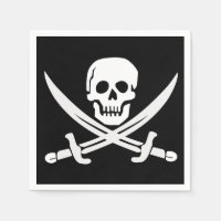 PIRATE FLAG SKULL CROSSBONES PAPER NAPKINS