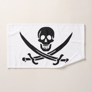 Pirate Flag Skull Crossed Swords Bath Towel Set