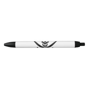 Pirate Flag Skull Crossed Swords Black Ink Pen