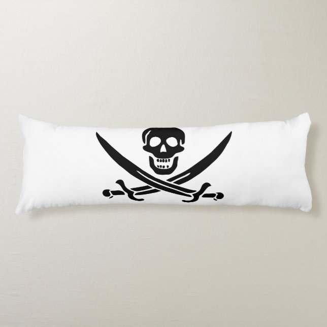 Pirate Flag Skull Crossed Swords Body Cushion (Front)