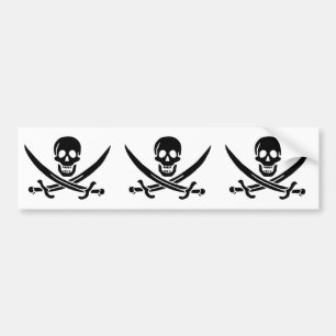 Pirate Flag Skull Crossed Swords Bumper Sticker