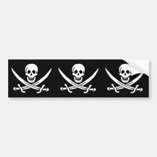 Pirate Flag Skull Crossed Swords Bumper Sticker