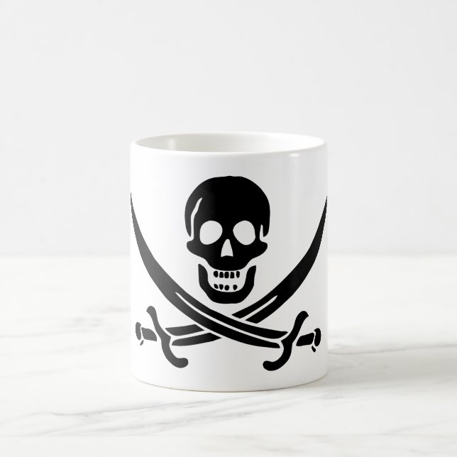 Pirate Flag Skull Crossed Swords Coffee Mug (Center)