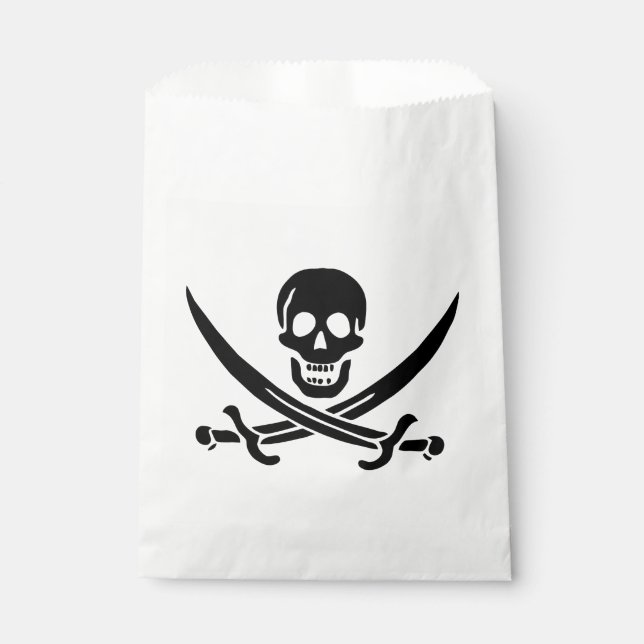Pirate Flag Skull Crossed Swords Favour Bags (Front)