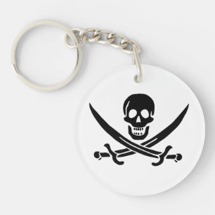Pirate Flag Skull Crossed Swords Key Ring