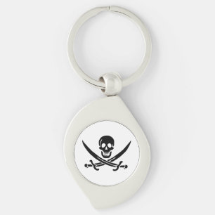 Pirate Flag Skull Crossed Swords Key Ring
