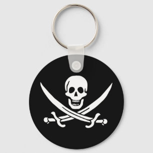 Pirate Flag Skull Crossed Swords Key Ring