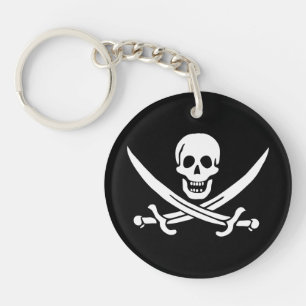 Pirate Flag Skull Crossed Swords Key Ring