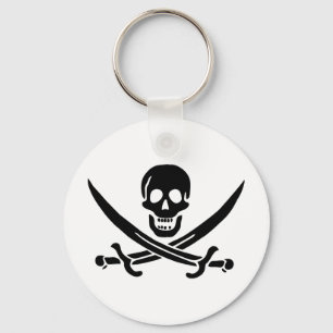 Pirate Flag Skull Crossed Swords Key Ring