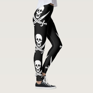Pirate Flag Skull Crossed Swords Leggings