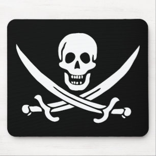 Pirate Flag Skull Crossed Swords Mouse Mat