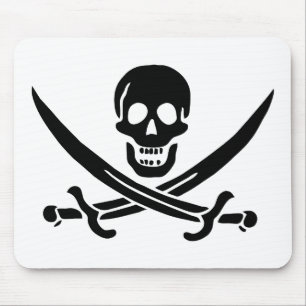 Pirate Flag Skull Crossed Swords Mouse Mat