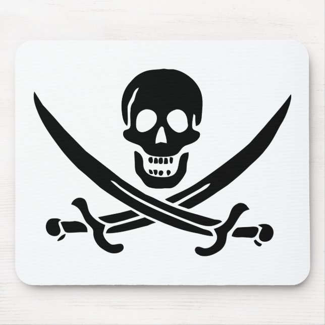 Pirate Flag Skull Crossed Swords Mouse Mat (Front)