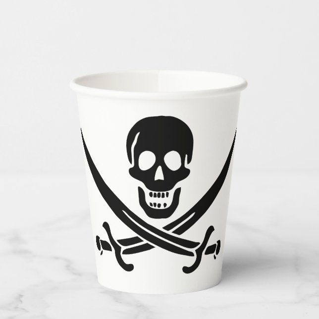 Pirate Flag Skull Crossed Swords Paper Cups (Left)
