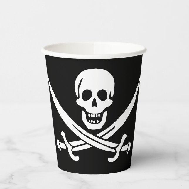 Pirate Flag Skull Crossed Swords Paper Cups (Left)