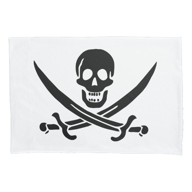 Pirate Flag Skull Crossed Swords Pillowcase (Front)
