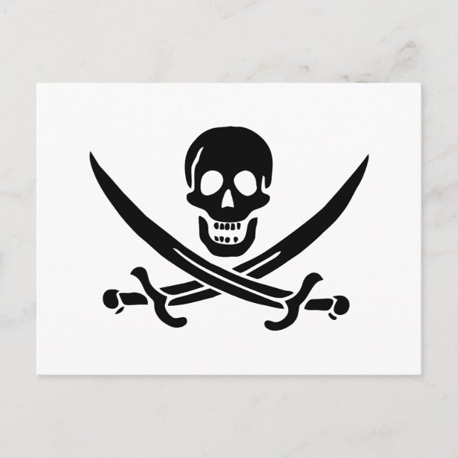 Pirate Flag Skull Crossed Swords Postcard (Front)