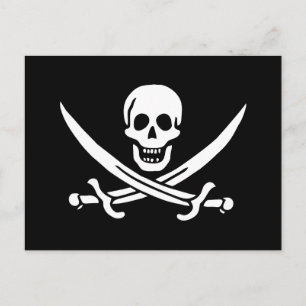 Pirate Flag Skull Crossed Swords Postcard