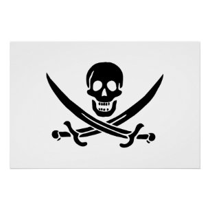 Pirate Flag Skull Crossed Swords Poster