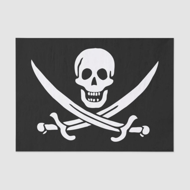 Pirate Flag Skull Crossed Swords Tissue Paper (Front)