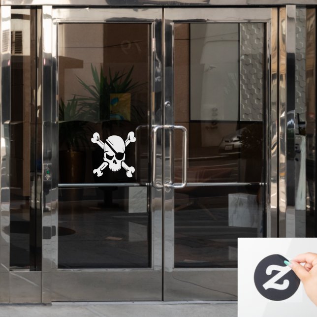 Pirate Flag Window Cling (Office Door)