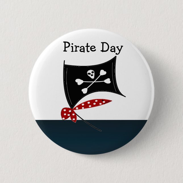 Pirate Flag with Crossbones 6 Cm Round Badge (Front)