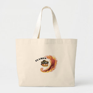 Pirate Flames – Fiery Swashbuckling Design Large Tote Bag