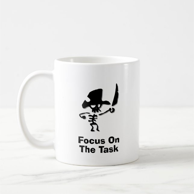 Pirate Focus On The Task Coffee Mug (Left)