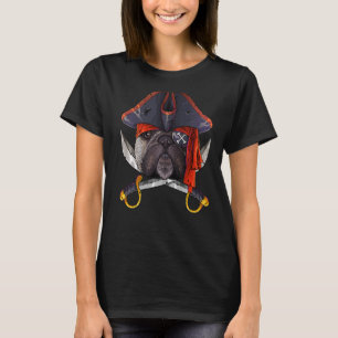 Pirate French Bulldog Jolly Roger Halloween Costum T-Shirt