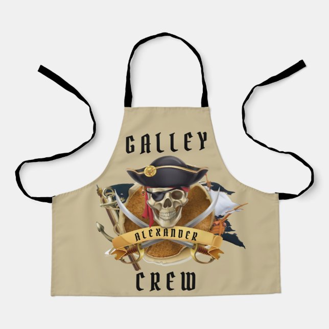 Pirate Galley Crew Personalise  Apron (Front)