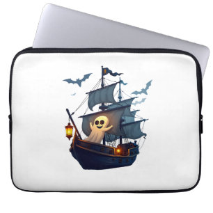 Pirate Ghost Ship – Scary Halloween Tee Laptop Sleeve