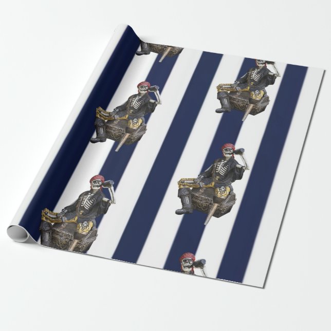 pirate gift wrapping paper (Unrolled)