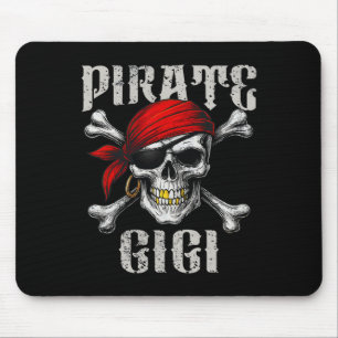 Pirate Gigi Jolly Roger Flag And Skull Crossbones Mouse Mat