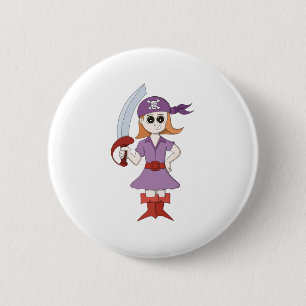 Pirate Girl 6 Cm Round Badge
