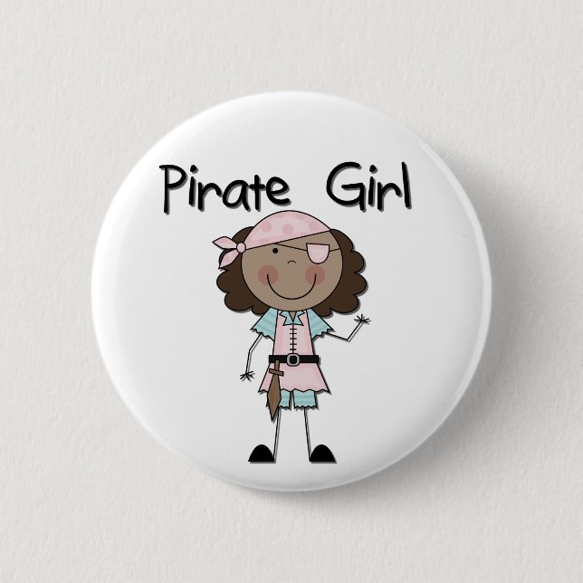 Pirate Girl African American Tshirts and Gifts 6 Cm Round Badge (Front)