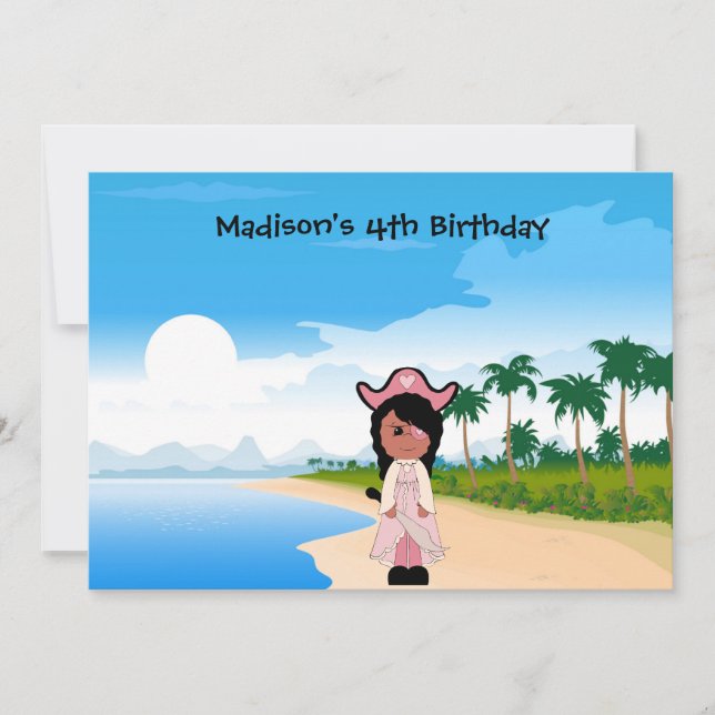 Pirate girl Birthday Invitations (Front)